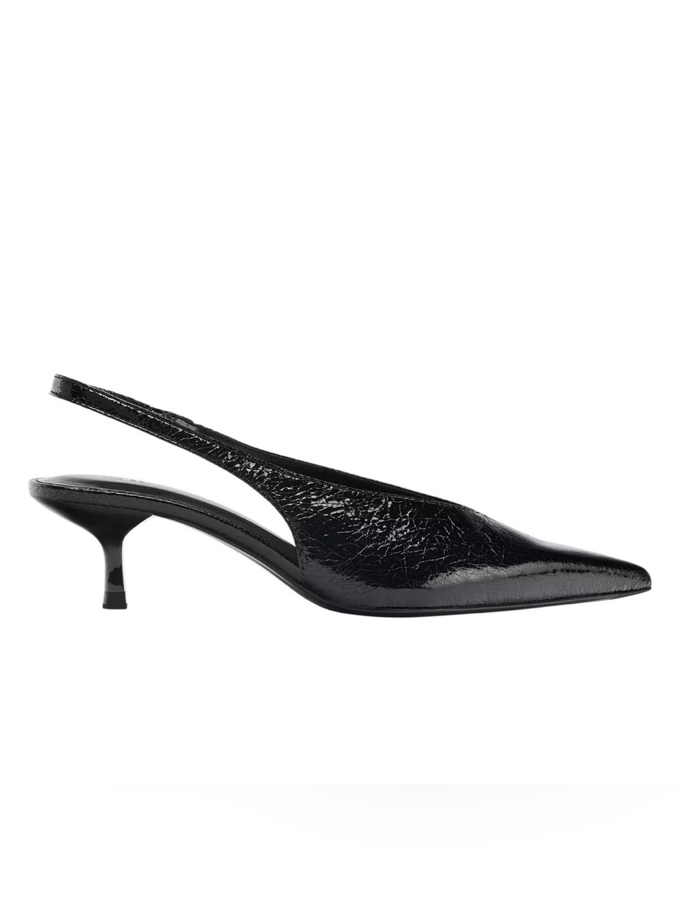 ZARA Black Sling Back kitten heel